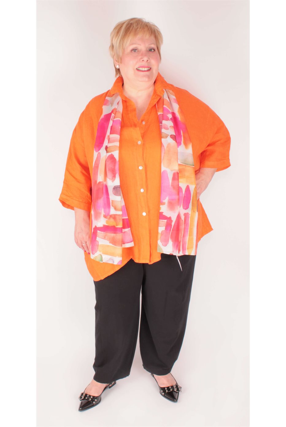 Blouse en Lin Orange